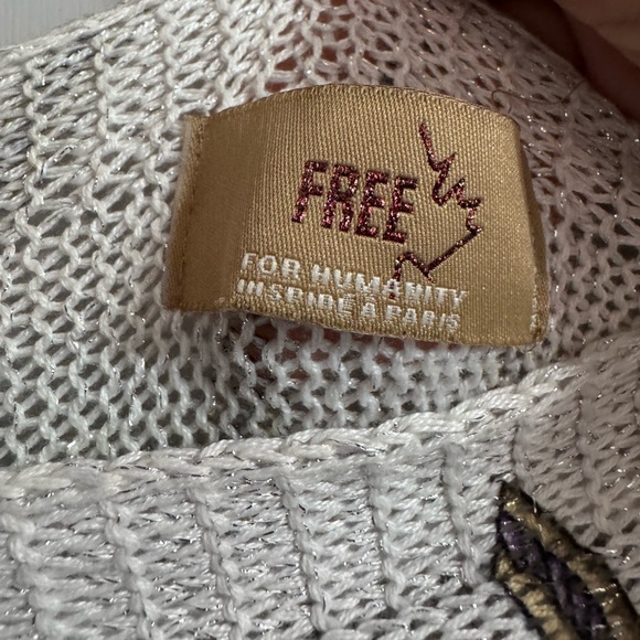Free For Humanity Italian Chain Print Sweater Size Medium - Picture 3 of 9